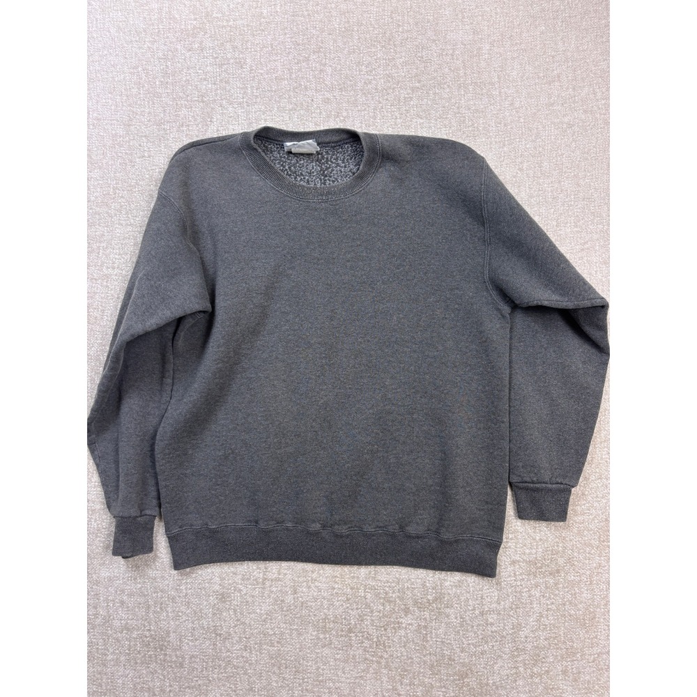 Vintage Lee Heavyweight Sweatshirt Mens Medium Charcoal Gray Crewneck USA Made